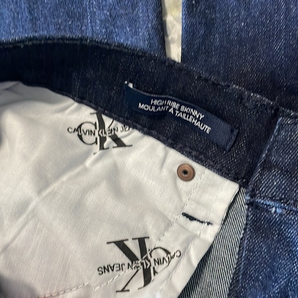 Calvin Klein High Rise Skinny Dark Wash Jeans - Picture 5 of 7